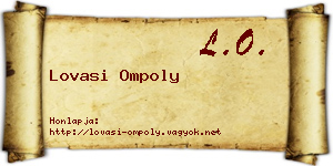 Lovasi Ompoly névjegykártya